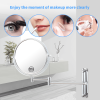 8-inch Wall Mounted Makeup Vanity Mirror, Height Adjustable, 1X / 10X Magnification Mirror, 360¬∞ Swivel with Extension Arm