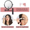 8-inch Wall Mounted Makeup Vanity Mirror, Height Adjustable, 1X / 10X Magnification Mirror, 360¬∞ Swivel with Extension Arm