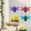 1pc/4pcs, Metal Colorful Bee Wall Decor, Bee Metal Wall Decor, Bee Metal Wall Art, Wall Decor, Metal Home Decor Wall Sculpture, Outside Decor, Outdoor