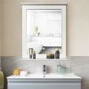 Wall-Mounted Multipurpose Vanity Mirror with Shelf