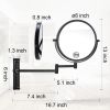 8-inch Wall Mounted Makeup Vanity Mirror, Height Adjustable, 1X / 10X Magnification Mirror, 360¬∞ Swivel with Extension Arm